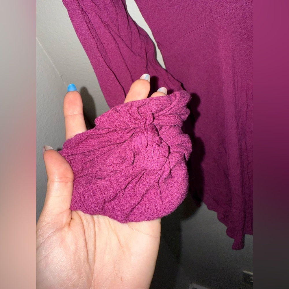 Free People Purple Fairycore Mini Dress Coquette Boho IT Girl- small - Picture 8 of 9